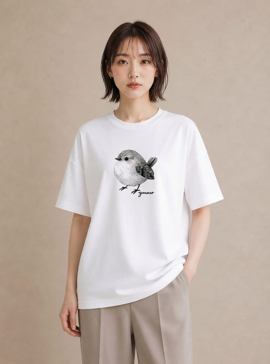 プリントTシャツ レディース 桜文鳥 ペット 動物 イラスト アート風 ギフト 母の日 白T YMAZO