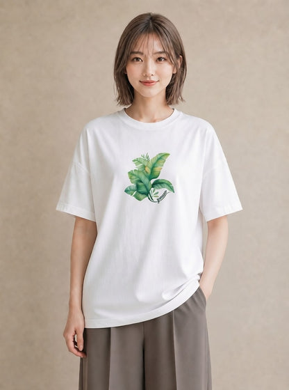 グラフィックTシャツ レディース ボタニカル 植物 イラスト 北欧風 デイリーウェア 休日 白T YMAZO