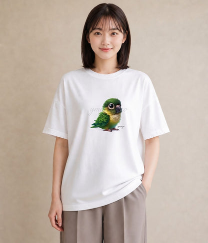 グラフィックTシャツ レディース セキセイインコ ペット 動物 イラスト シンプル 通学 誕生日プレゼント 白T YMAZO