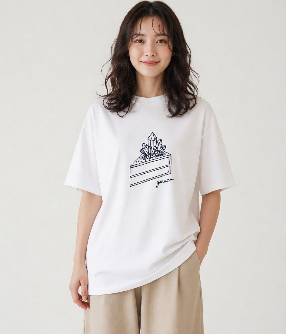 半袖Tシャツ レディース スイーツ お菓子 デザート イラスト ボタニカル カフェ服 クリスマス 白T YMAZO