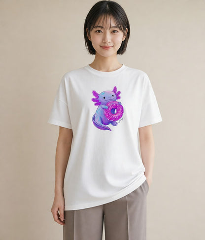 プリントTシャツ レディース ドーナツ 食べ物 フード イラスト モード クリスマス 旅行 白T YMAZO