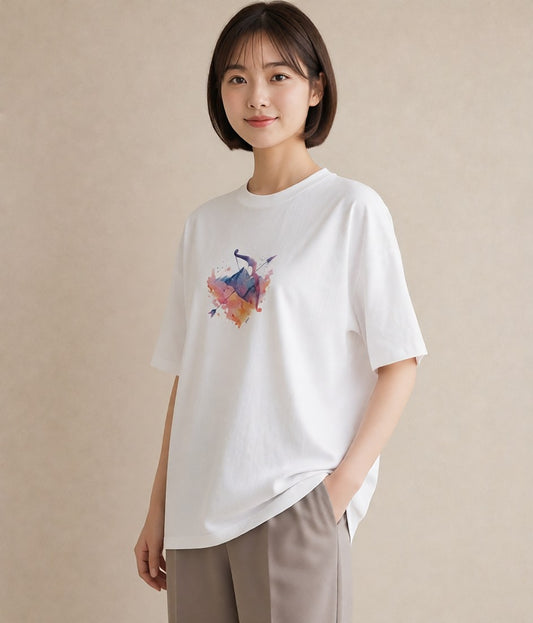 グラフィックTシャツ レディース 魚座 星空 宇宙 イラスト ボタニカル カフェ服 クリスマス 白T YMAZO