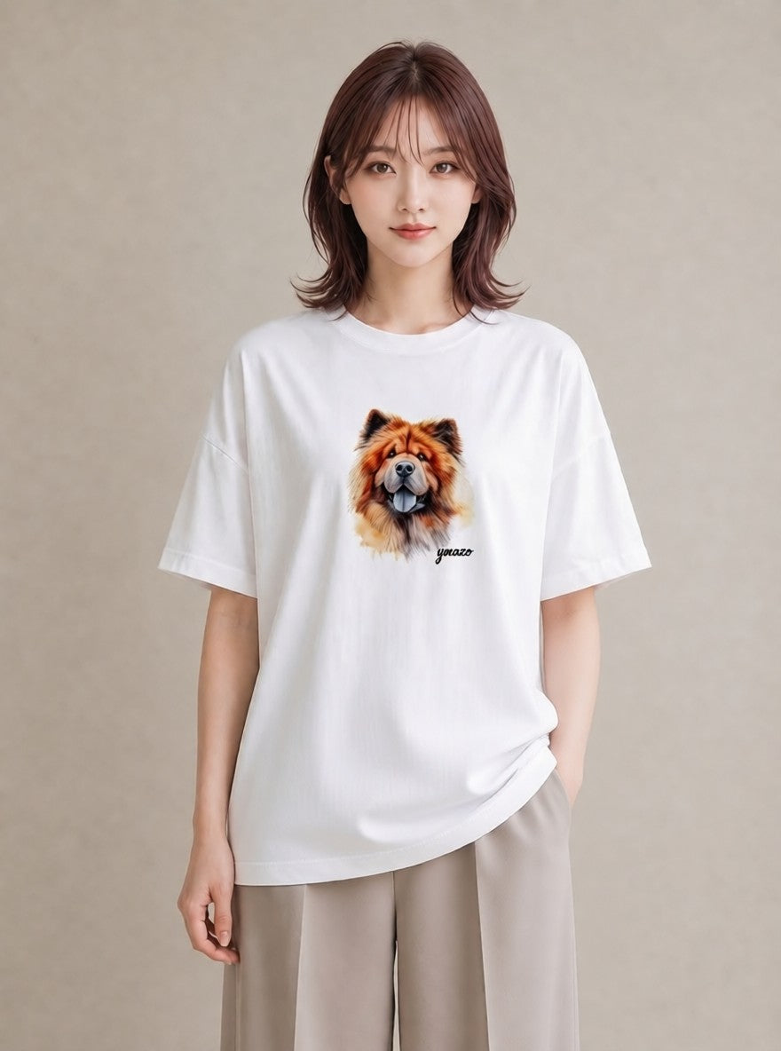 プリントTシャツ レディース 柴犬 しばいぬ 犬 いぬ イラスト ヴィンテージ風 ルームウェア ギフト 白T YMAZO