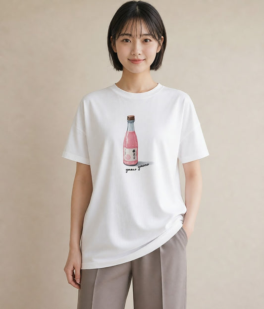 デザインTシャツ レディース お寿司 食べ物 フード イラスト ミニマル カジュアルコーデ 買い物 白T YMAZO