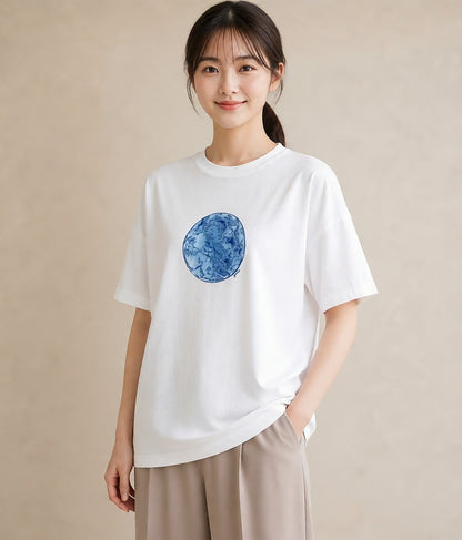 デザインTシャツ レディース オーロラ 星空 宇宙 イラスト 韓国風 ルームウェア ギフト 白T YMAZO