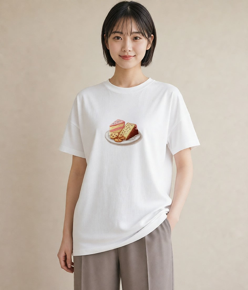 プリントTシャツ レディース クッキー 食べ物 フード イラスト ナチュラル 友達ギフト 部屋着 白T YMAZO
