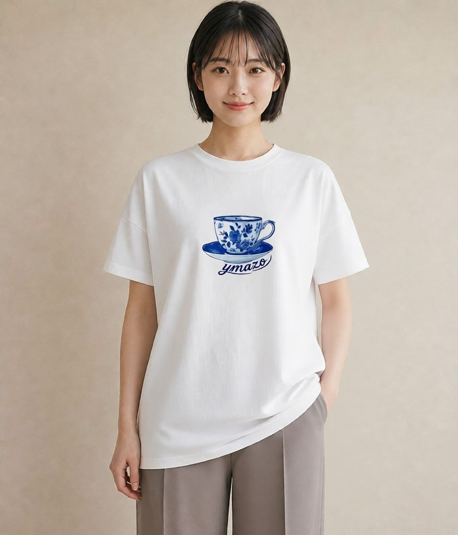 デザインTシャツ レディース ハーブティー 食べ物 フード イラスト アート風 おしゃれギフト 社会人 白T YMAZO