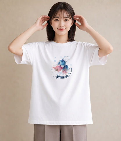 グラフィックTシャツ レディース あさがお 朝顔 花 花柄 イラスト 北欧風 女子会 お揃い 白T