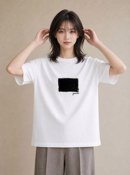 プリントTシャツ レディース 駅のホーム ローカル線 駅 ナチュラル アンティーク イラスト きれいめ ペアコーデ 秋コーデ 白T YMAZO