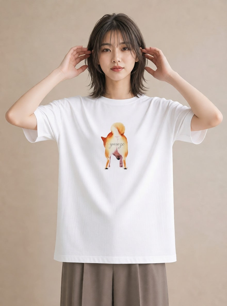 グラフィックTシャツ レディース 柴犬 しばいぬ 犬 いぬ イラスト きれいめ 部屋着 女性向けギフト 白T YMAZO