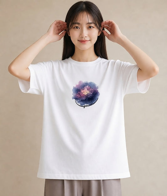 グラフィックTシャツ レディース 牡牛座 星空 宇宙 イラスト フェミニン 公園 ママ 白T YMAZO
