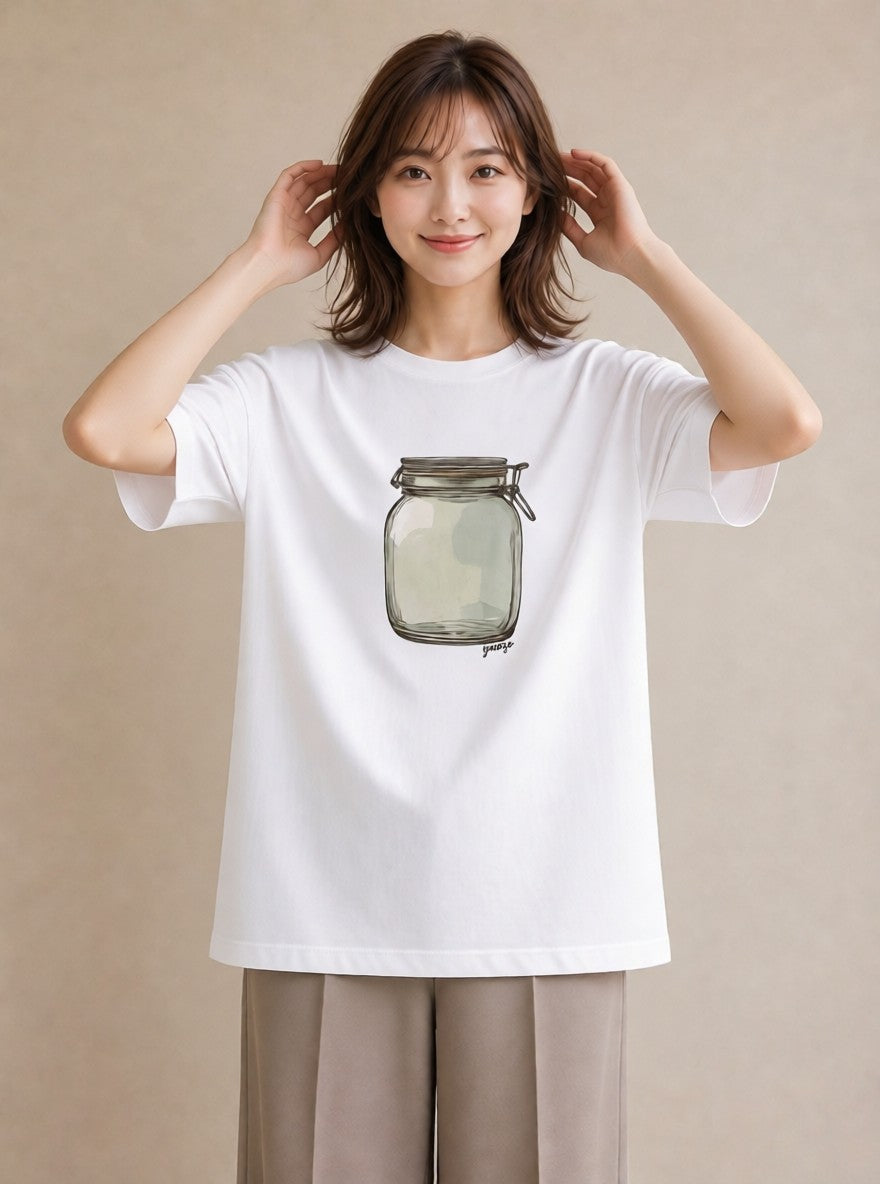 グラフィックTシャツ レディース ミルク 食べ物 フード イラスト 個性的 女性 旅行用 白T YMAZO