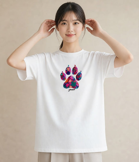 Tシャツ レディース 猫の手 猫 ねこ イラスト 普段使い 姉妹 送別ギフト 白T YMAZO