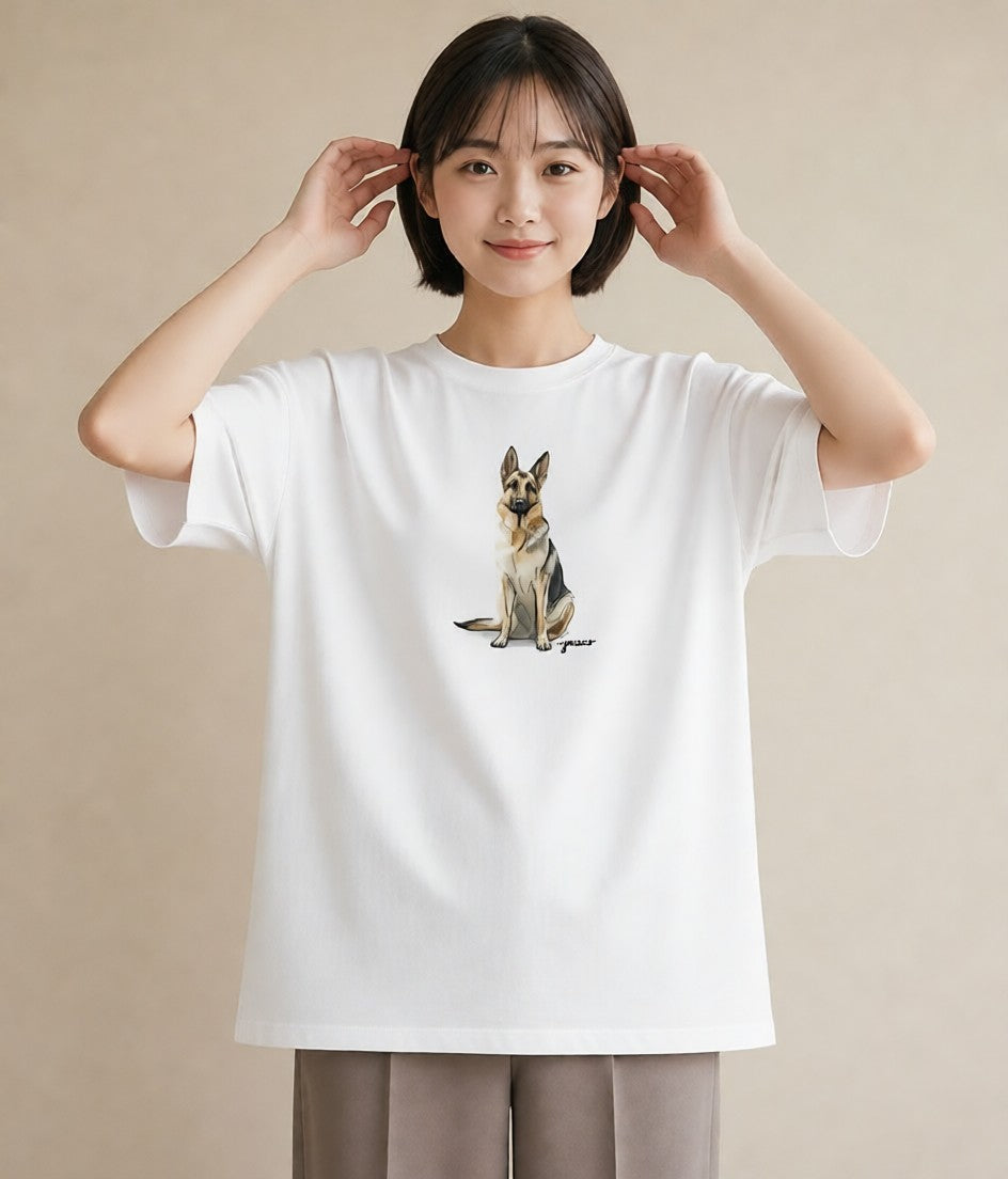 Tシャツ レディース 犬好き 犬 いぬ イラスト 可愛い 週末コーデ 敬老の日 白T YMAZO