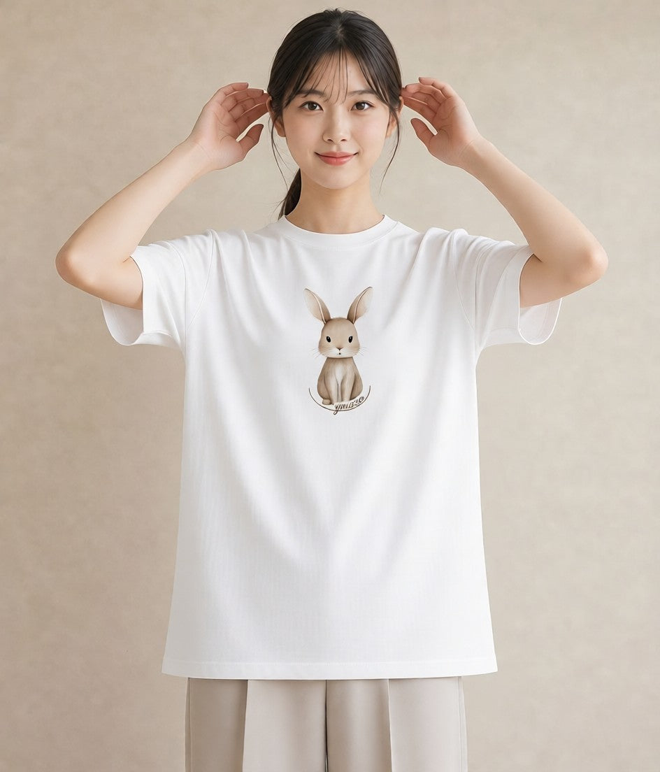Tシャツ レディース チンチラ ペット 動物 イラスト 北欧風 母の日 ビーチ 白T YMAZO