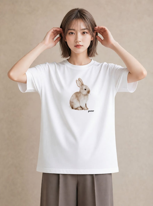 プリントTシャツ レディース チンチラ ペット 動物 イラスト お揃い 親子 白T YMAZO