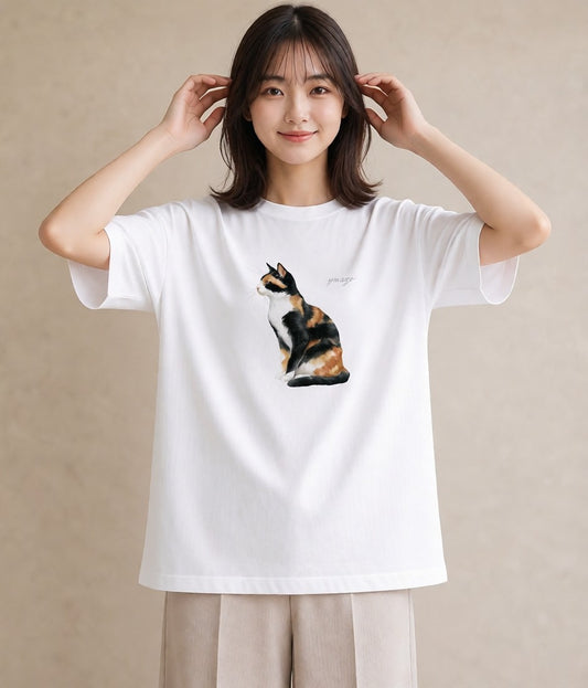 プリントTシャツ レディース シャム 猫 ねこ イラスト 韓国風 カジュアルコーデ 買い物 白T YMAZO