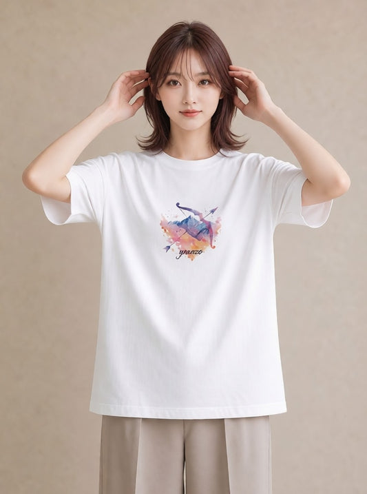 プリントTシャツ レディース 乙女座 星空 宇宙 イラスト シンプル 買い物 夏コーデ 白T YMAZO