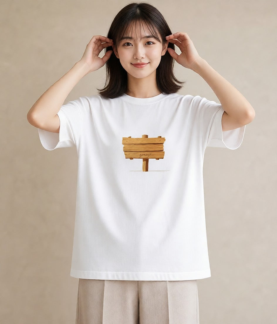 プリントTシャツ レディース 桟橋 水辺 波止場 ナチュラル アンティーク イラスト ガーリー ビーチ デイリーウェア 白T YMAZO