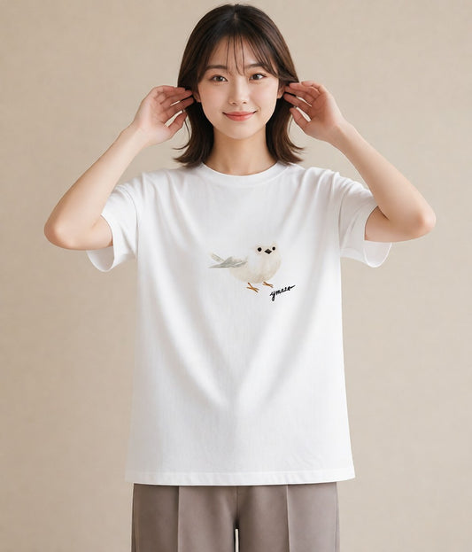 Tシャツ レディース マメルリハ ペット 動物 イラスト 淡色 旅行 母娘コーデ 白T YMAZO