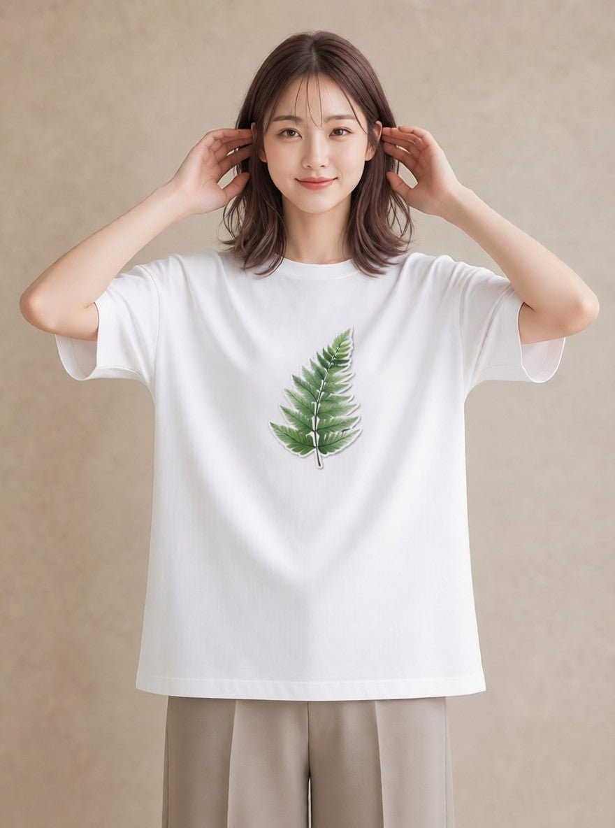 Tシャツ レディース ボタニカル 植物 イラスト お洒落 誕生日プレゼント 綿100 白T YMAZO