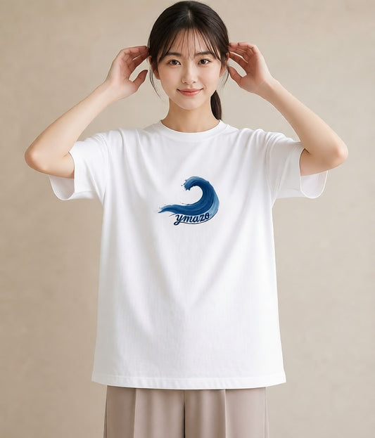 デザインTシャツ レディース 波 星空 宇宙 イラスト カジュアル 敬老の日 ホワイトデー 白T YMAZO