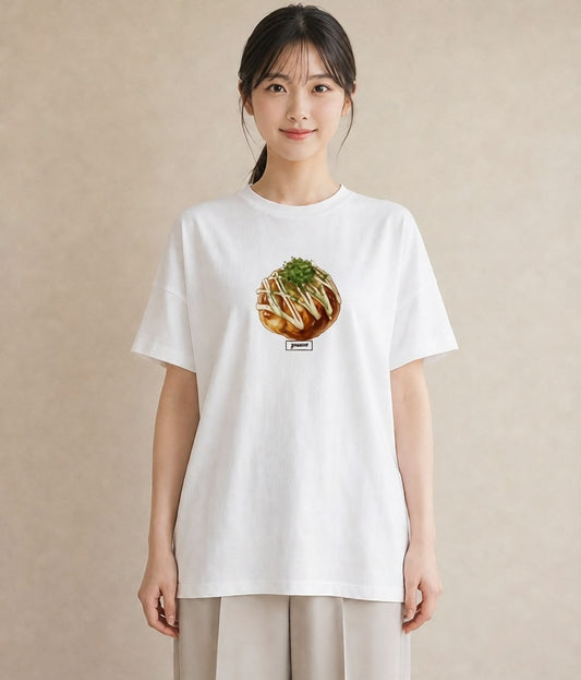 グラフィックTシャツ レディース たまご 食べ物 フード イラスト 抜け感 秋コーデ おしゃれギフト 白T YMAZO
