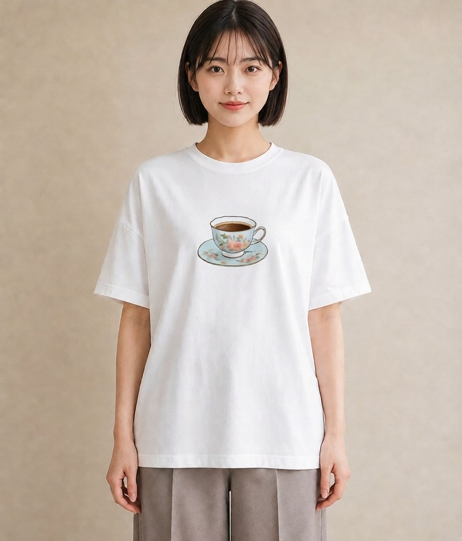 Tシャツ レディース ハーブティー 食べ物 フード イラスト 水彩風 母の日 ビーチ 白T YMAZO
