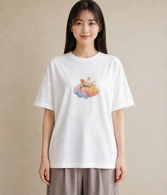 デザインTシャツ レディース チンチラ ペット 動物 イラスト ポップ 春コーデ 姉妹 白T YMAZO