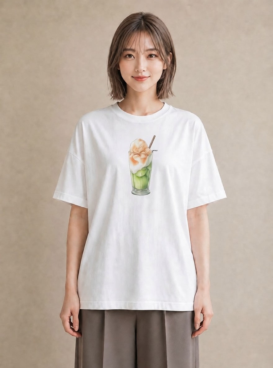 グラフィックTシャツ レディース クリームソーダ 食べ物 フード イラスト ヴィンテージ風 クリスマス 旅行 白T YMAZO