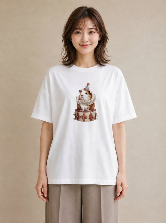グラフィックTシャツ レディース ゴールデンハムスター ペット 動物 イラスト カジュアル 母娘コーデ 自分用 白T YMAZO
