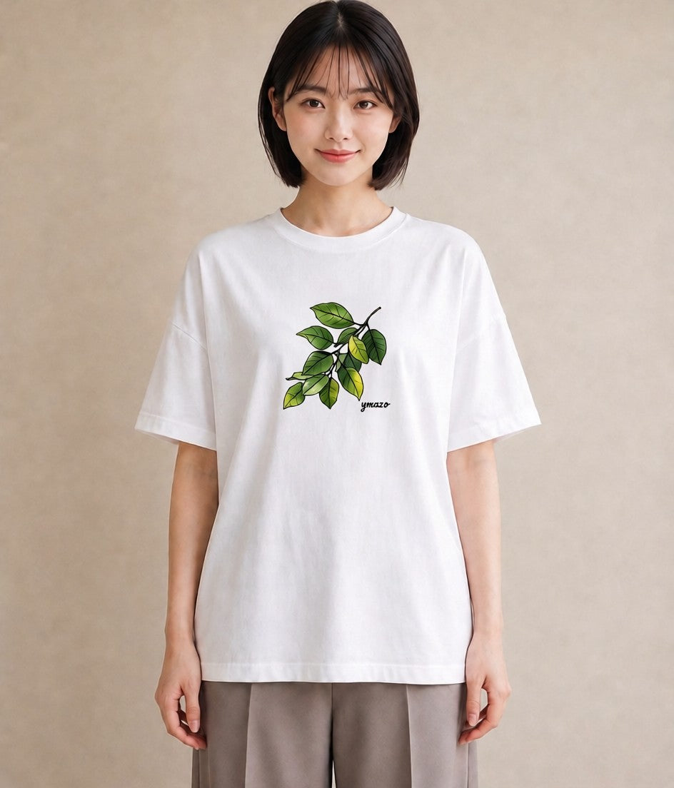 半袖Tシャツ レディース 金木犀 花 花柄 イラスト シンプル 女性 旅行用 白T