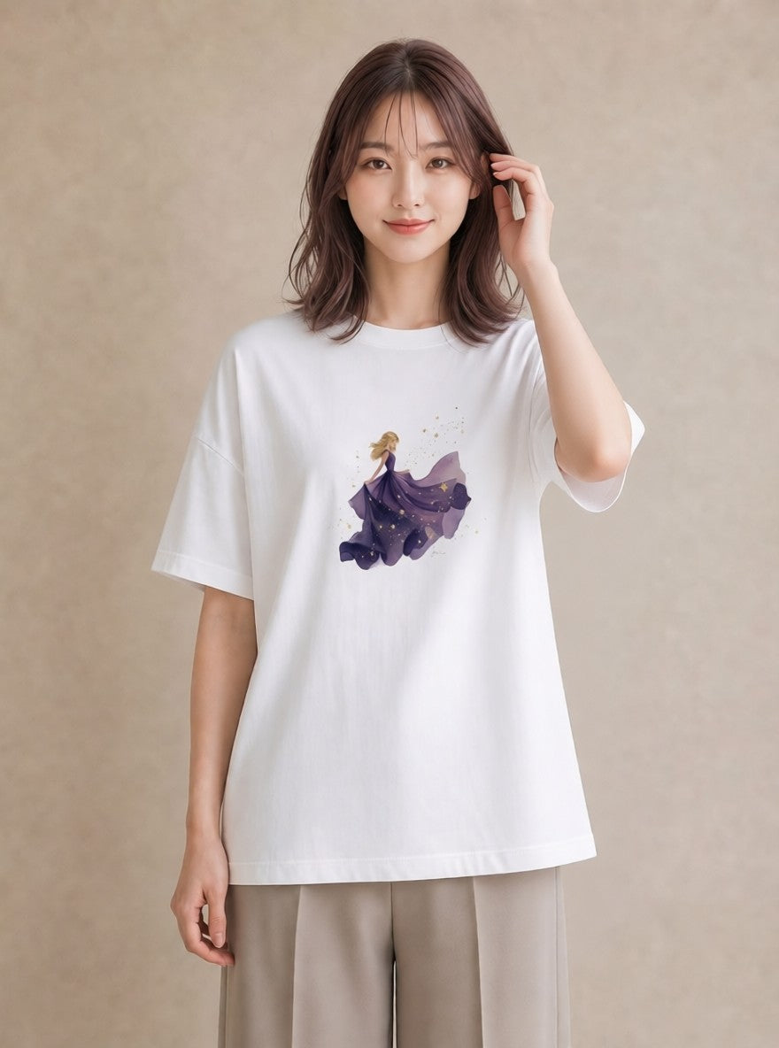 Tシャツ レディース 乙女座 星空 宇宙 イラスト ミニマル 母の日 ビーチ 白T YMAZO