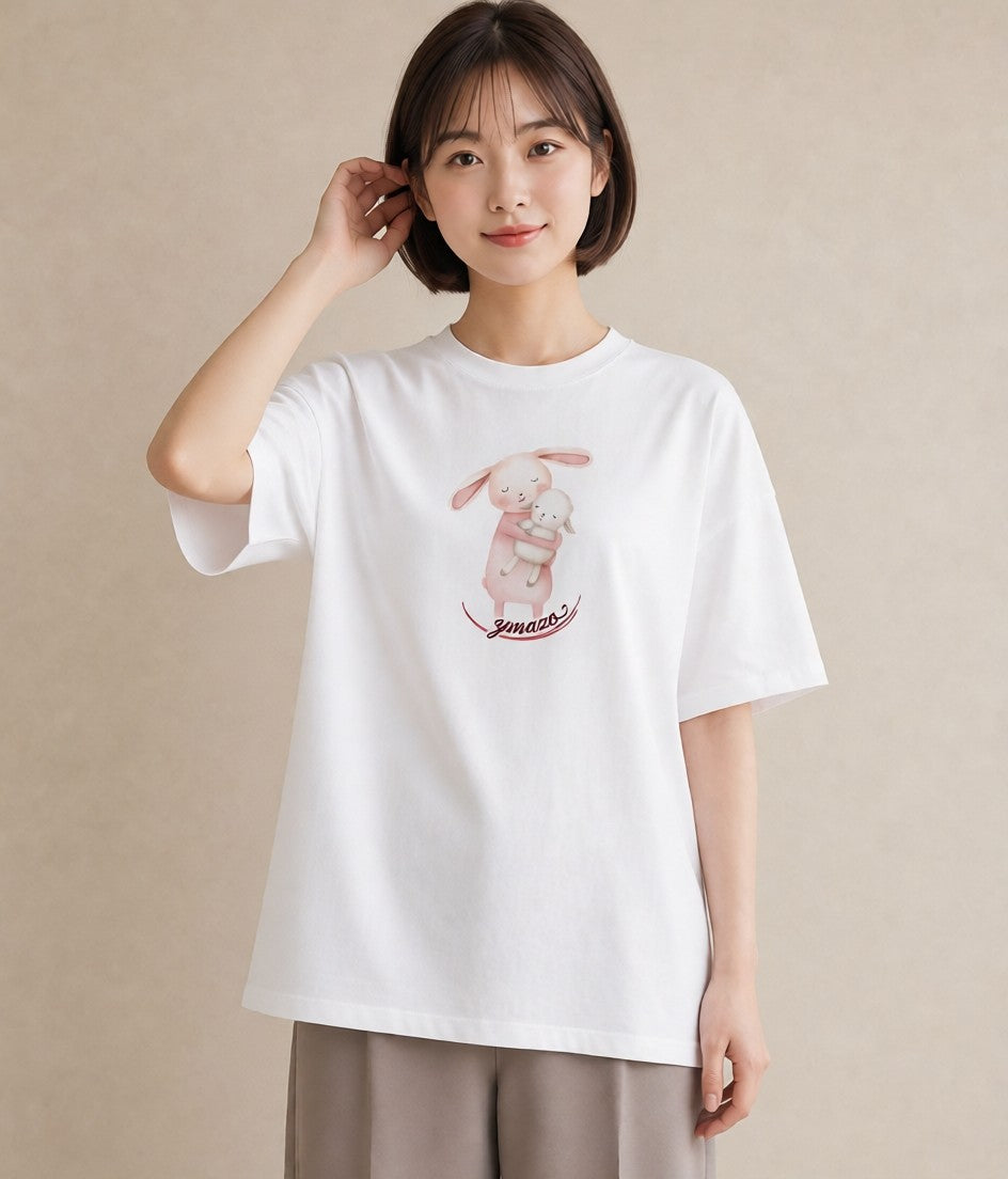 プリントTシャツ レディース ひつじ 動物 アニマル イラスト ポップ ルームウェア ギフト 白T YMAZO
