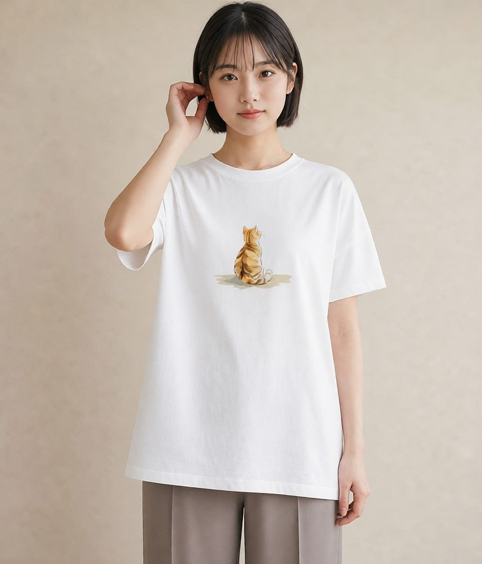 グラフィックTシャツ レディース ラグドール 猫 ねこ イラスト ポップ カジュアルコーデ 買い物 白T YMAZO
