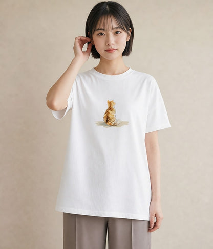 グラフィックTシャツ レディース ラグドール 猫 ねこ イラスト ポップ カジュアルコーデ 買い物 白T YMAZO