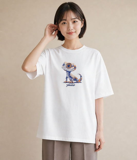 グラフィックTシャツ レディース レオパ ペット 動物 イラスト 旅行コーデ 綿100 デート 白T YMAZO