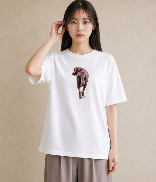 グラフィックTシャツ レディース ミックス犬 犬 いぬ イラスト ニュアンス 通勤 在宅 白T YMAZO