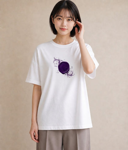 プリントTシャツ レディース 封蝋 手紙 アンティーク ナチュラル イラスト ポップ 春服 ミセス 白T YMAZO
