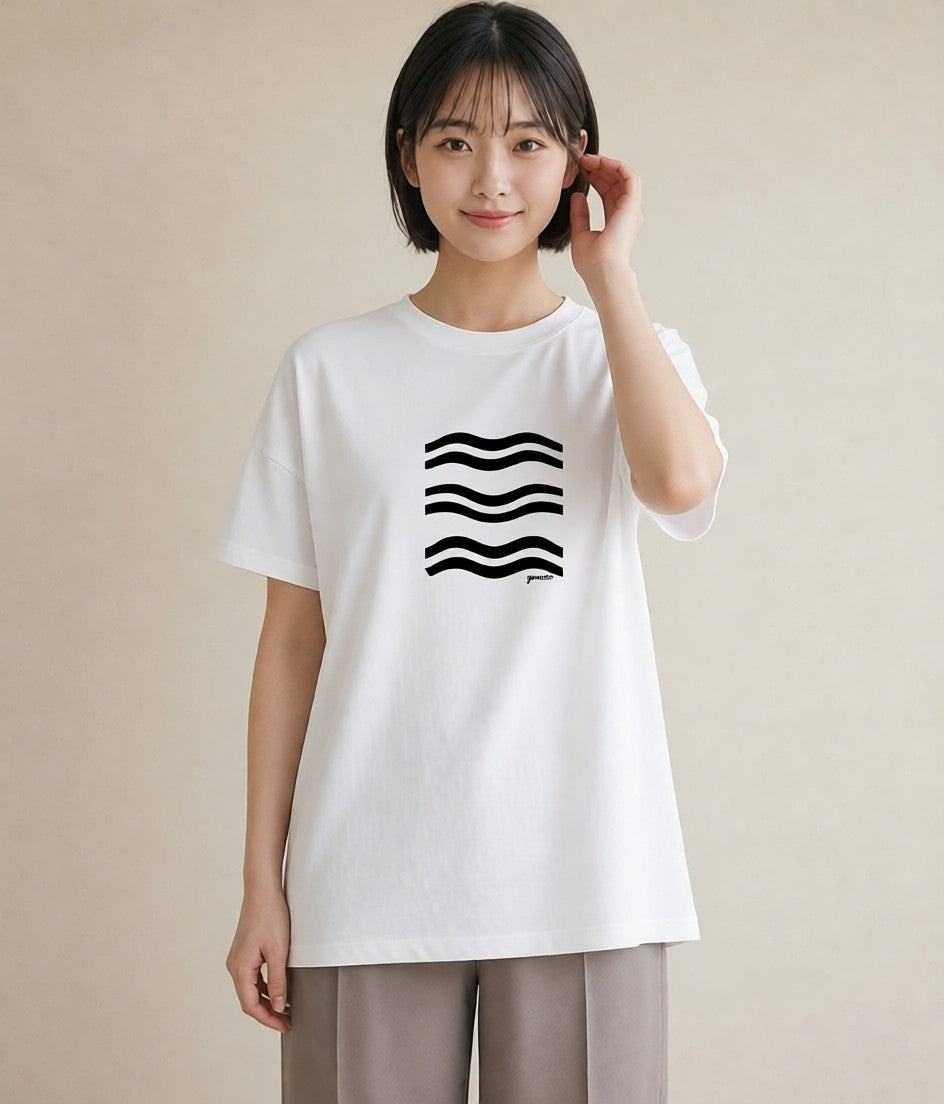 Tシャツ レディース 海 リゾート 夏 イラスト アート風 女性 旅行用 白T YMAZO