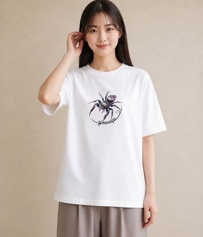 グラフィックTシャツ レディース アリ 昆虫 虫 イラスト レトロ クリスマス 旅行 白T YMAZO