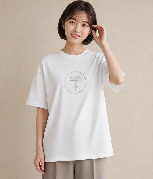 デザインTシャツ レディース カフェ カフェロゴ ロゴ イラスト 抜け感 秋コーデ おしゃれギフト 白T YMAZO