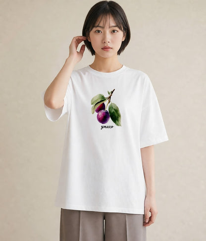 デザインTシャツ レディース さくらんぼ チェリー 食べ物 フード イラスト シック 女性 旅行用 白T YMAZO