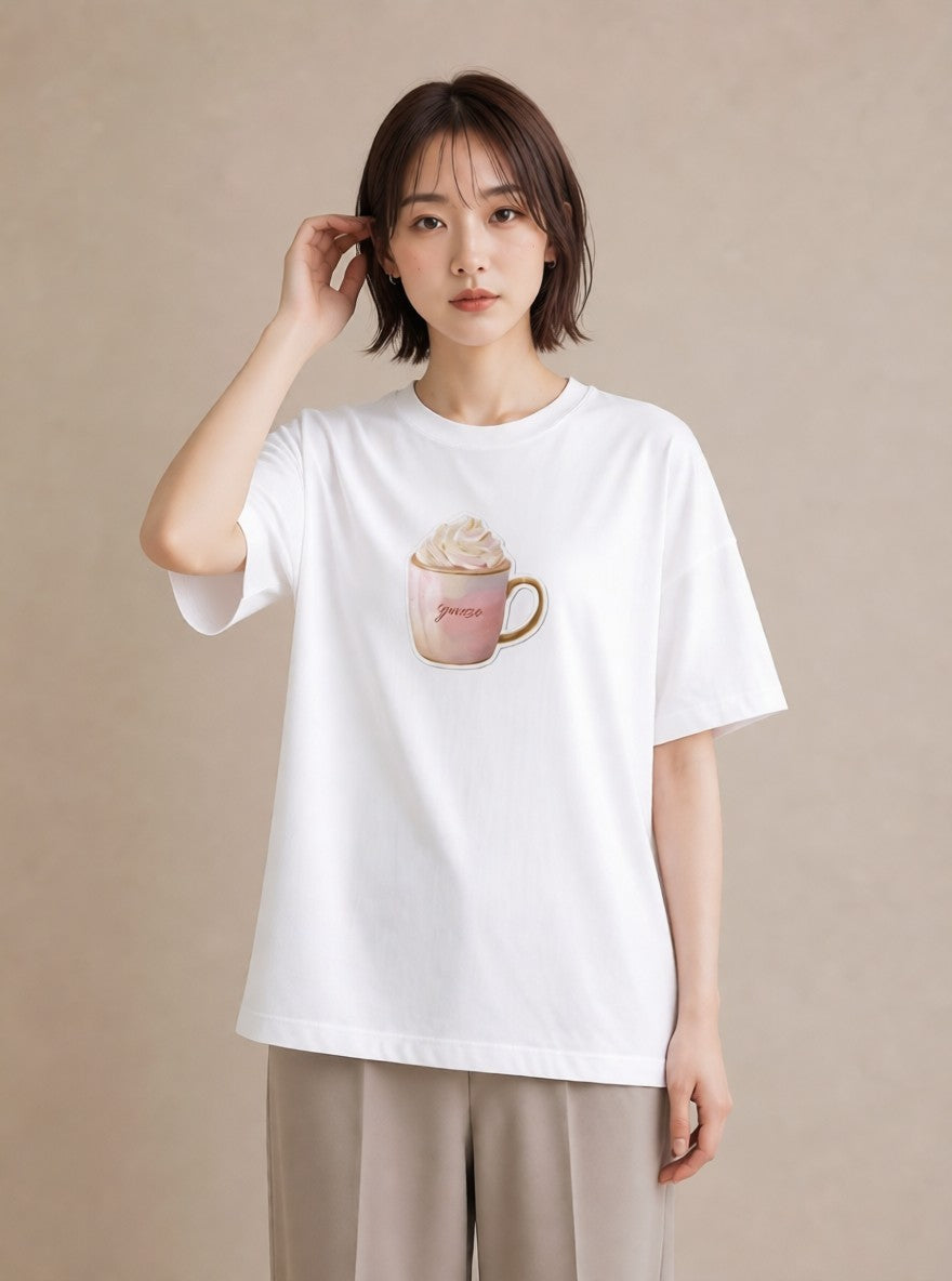 Tシャツ レディース 抹茶 食べ物 フード イラスト レトロ 秋コーデ おしゃれギフト 白T YMAZO