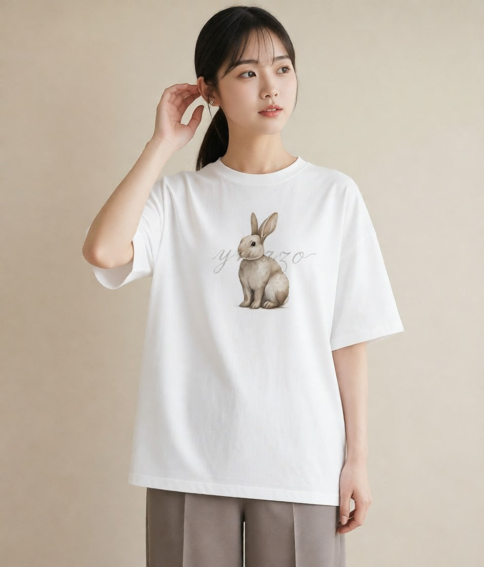 グラフィックTシャツ レディース ホーランドロップ ペット 動物 イラスト 北欧風 部屋着 女性向けギフト 白T YMAZO