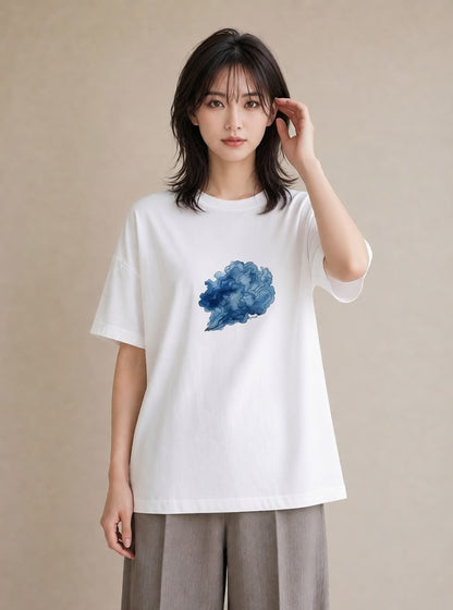 Tシャツ レディース 蠍座 星空 宇宙 イラスト ラフ カフェ服 クリスマス 白T YMAZO