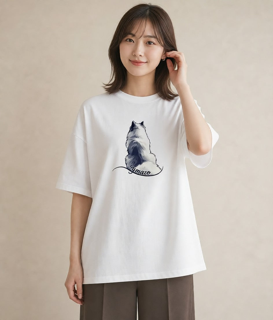 プリントTシャツ レディース 老犬 犬 いぬ イラスト ギフト 母の日 白T YMAZO