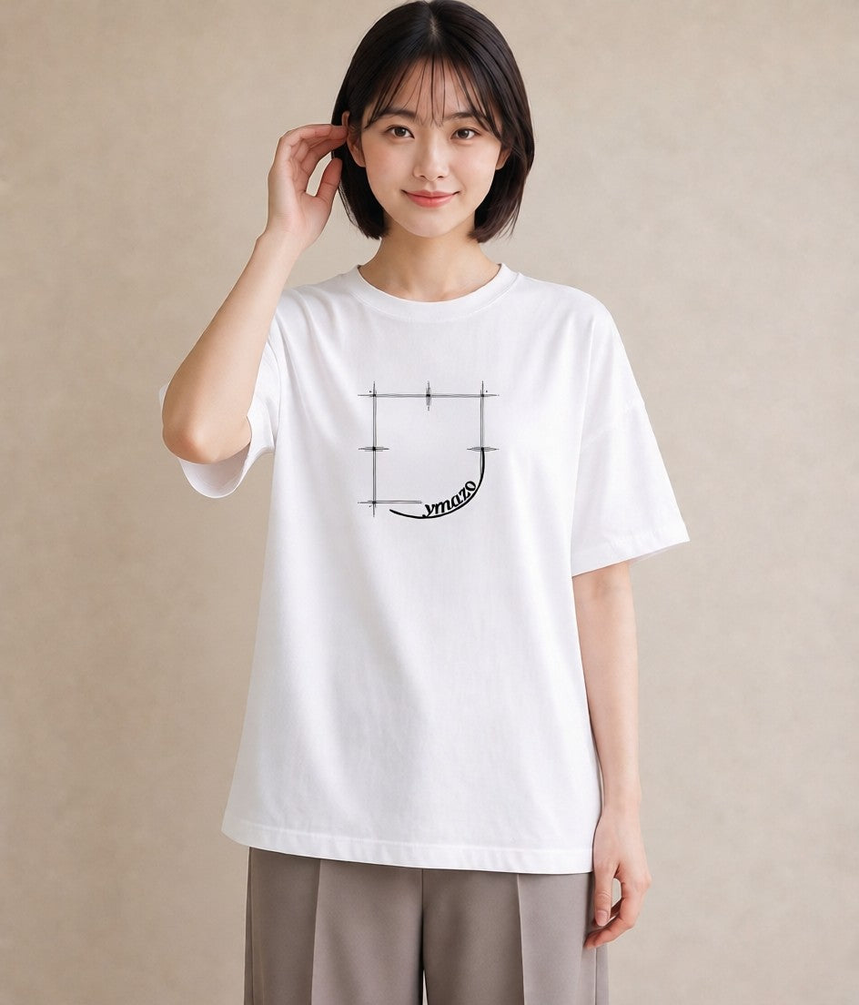 半袖Tシャツ レディース レースハンカチ レース ハンカチ ナチュラル アンティーク イラスト モード 春コーデ 姉妹 白T YMAZO