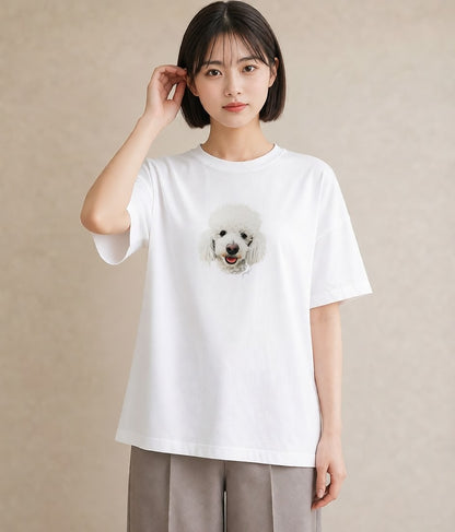 デザインTシャツ レディース トイプードル プードル 犬 いぬ イラスト 水彩風 姉妹 送別ギフト 白T YMAZO