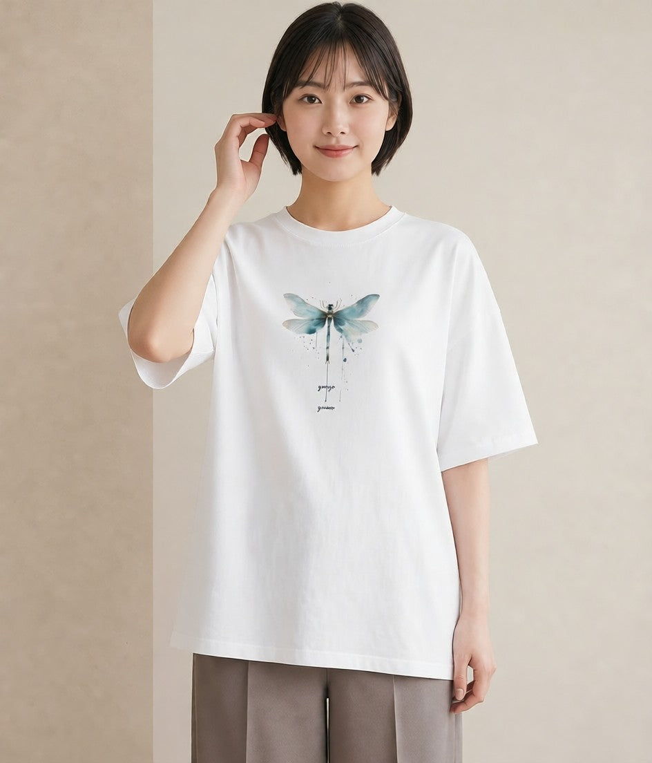 グラフィックTシャツ レディース ホタル 昆虫 虫 イラスト アート風 ギフト 母の日 白T YMAZO